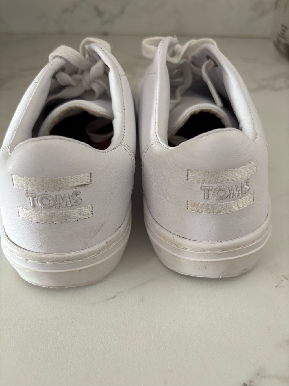 Toms White Leather Low-Top Sneakers